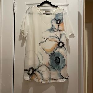 Long top M&S, painted silk, US size 10